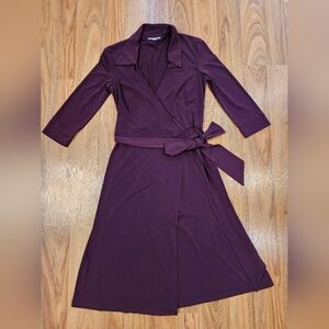 Elegant Purple Wrap Dress